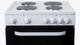 White 60cm Electric Cooker 4 Solid Plate Hob - SIA ESCA61W