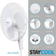 LLOYTRON StayCool F1221WH 16" Pedestal Fan - White