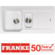 Franke Aveta 1.5 Bowl Ice White Tectonite Reversible Kitchen Sink And Waste Kit