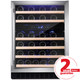 Amica Freestanding Wine Cooler 600cm Stainless Steel Under Counter LED 6 Bottle - AWC600SS