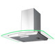 SIA 70cm 3 Colour LED Curved Glass Cooker Hood Extractor Fan in Stainless Steel