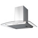 SIA 70cm Stainless Steel 3 Colour LED Curved Glass Cooker Hood And Carbon Filter