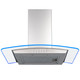 SIA 70cm Stainless Steel 3 Colour LED Curved Glass Cooker Hood And Carbon Filter