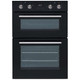 SIA 60cm Electric Double Oven, 4 burner Gas Glass Hob & Curved Glass Cooker Hood
