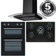 SIA Double Built In Electric Fan Oven, 5 Burner Gas Hob And Curved Cooker Hood