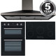 SIA 60cm Electric Double Oven, 90cm 5 Zone Induction Hob & Chimney Cooker Hood