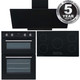 SIA 60cm Electric Double Oven, 90cm 5 Zone Induction Hob And Angled Glass Hood