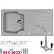 Astracast Sierra 1 Bowl Light Grey Kitchen Sink And Reginox Brooklyn Mixer Tap