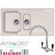 Astracast Sierra 1.5 Bowl Cream Kitchen Sink & Reginox Brooklyn Chrome Mixer Tap