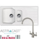 Astracast Sierra 1.5 Bowl White Kitchen Sink & Reginox Genesis Steel Mixer Tap