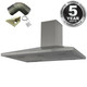 SIA CHL100SS 100cm Stainless Steel Chimney Cooker Hood Extractor And 3m Ducting