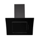 SIA 60cm Touch Control Angled Curved Glass Cooker Hood In Black And 1m Ducting