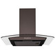 SIA 70cm Black Glass 5 Burner Gas Hob And Curved Glass Cooker Hood Extractor Fan