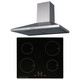 SIA 60cm Black 4 Zone Touch Control Induction Hob & Stainless Steel Cooker Hood