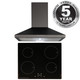 SIA 60cm Black ECO 13 Amp 4 Zone Touch Control Induction Hob & Cooker Hood Fan