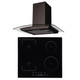 SIA 60cm Black 4 Zone Flexi-Bridge Touch Control Induction Hob & Curved Hood Fan