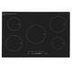 SIA 90cm Black 5 Zone Touch Control Induction Hob &Angled Glass Cooker Hood Fan