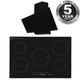 SIA 90cm Black 5 Zone Touch Control Induction Hob &Angled Glass Cooker Hood Fan