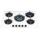 SIA GHG703WH 70cm White 5 Burner Gas On Glass Hob With Cast Iron Pan Stands