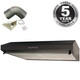 SIA VSR60BL 60cm Black Slim Visor Cooker Hood Kitchen Fan And 1m Ducting Kit