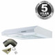 SIA STH60WH 60cm White Slimline Visor Cooker Hood Kitchen Fan And 1m Ducting Kit