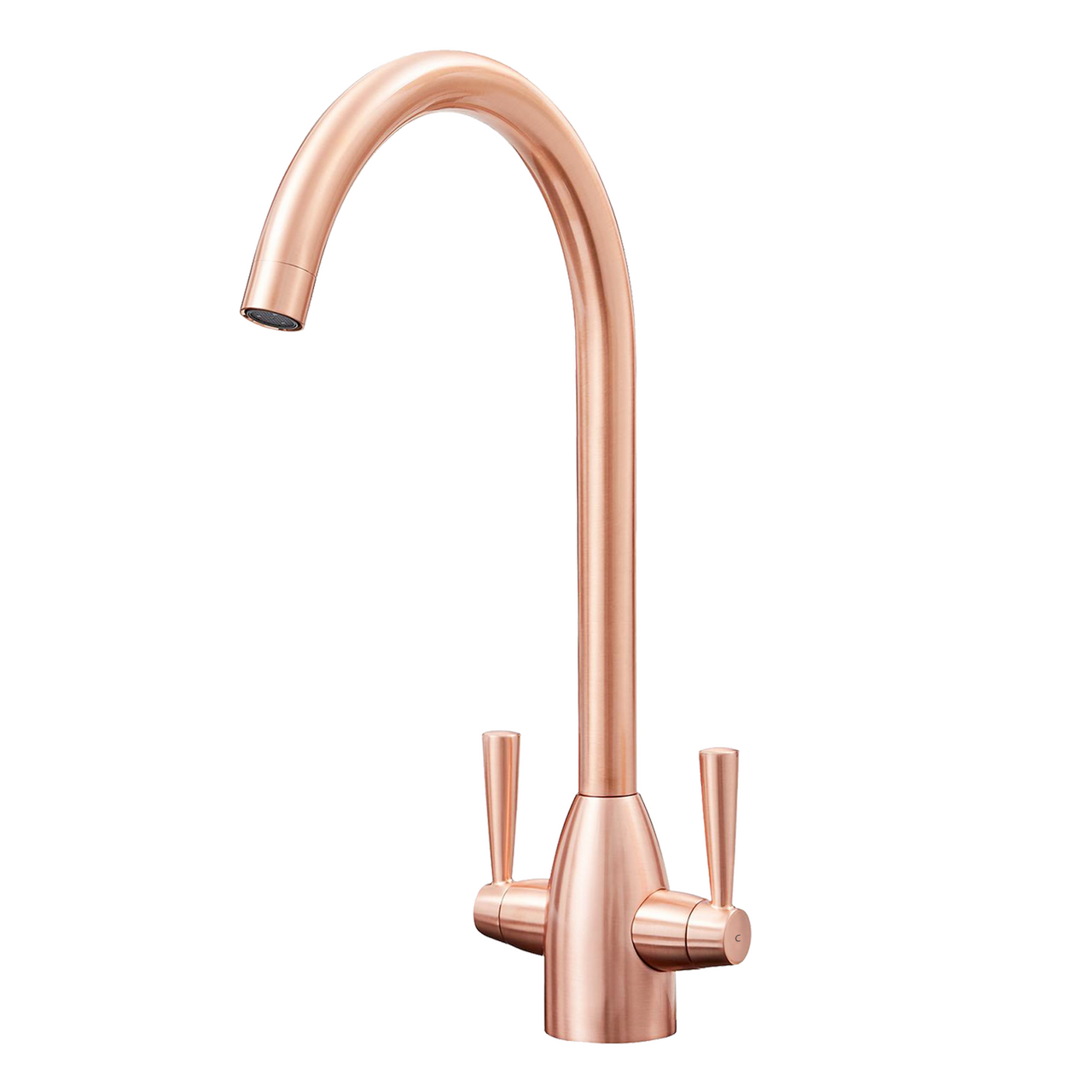 Image of SIA KT5CU Copper Swan Neck Twin Lever Kitchen Mixer Tap