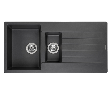 Reginox Harlem 15 Silver Black 1.5 Bowl Reversible Modern ...