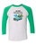 Merry Christmas Vintage Truck - Three-Quarter Sleeve Raglan