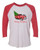 Merry Christmas Red Truck - Three-Quarter Sleeve Raglan