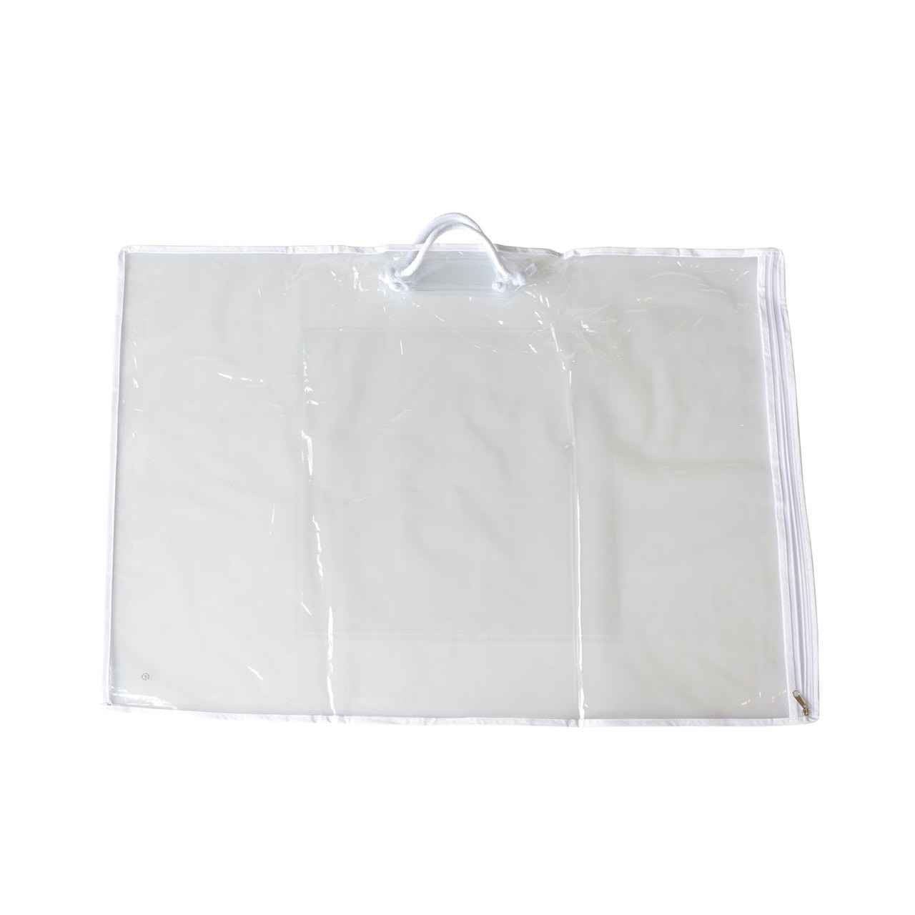 White Blanket / Pillow Storage Bag With Side Zipper
