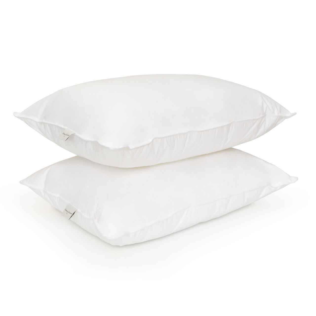 Queen Size Down Alternative Medium Pillow 2 Pack for Back Sleepers by