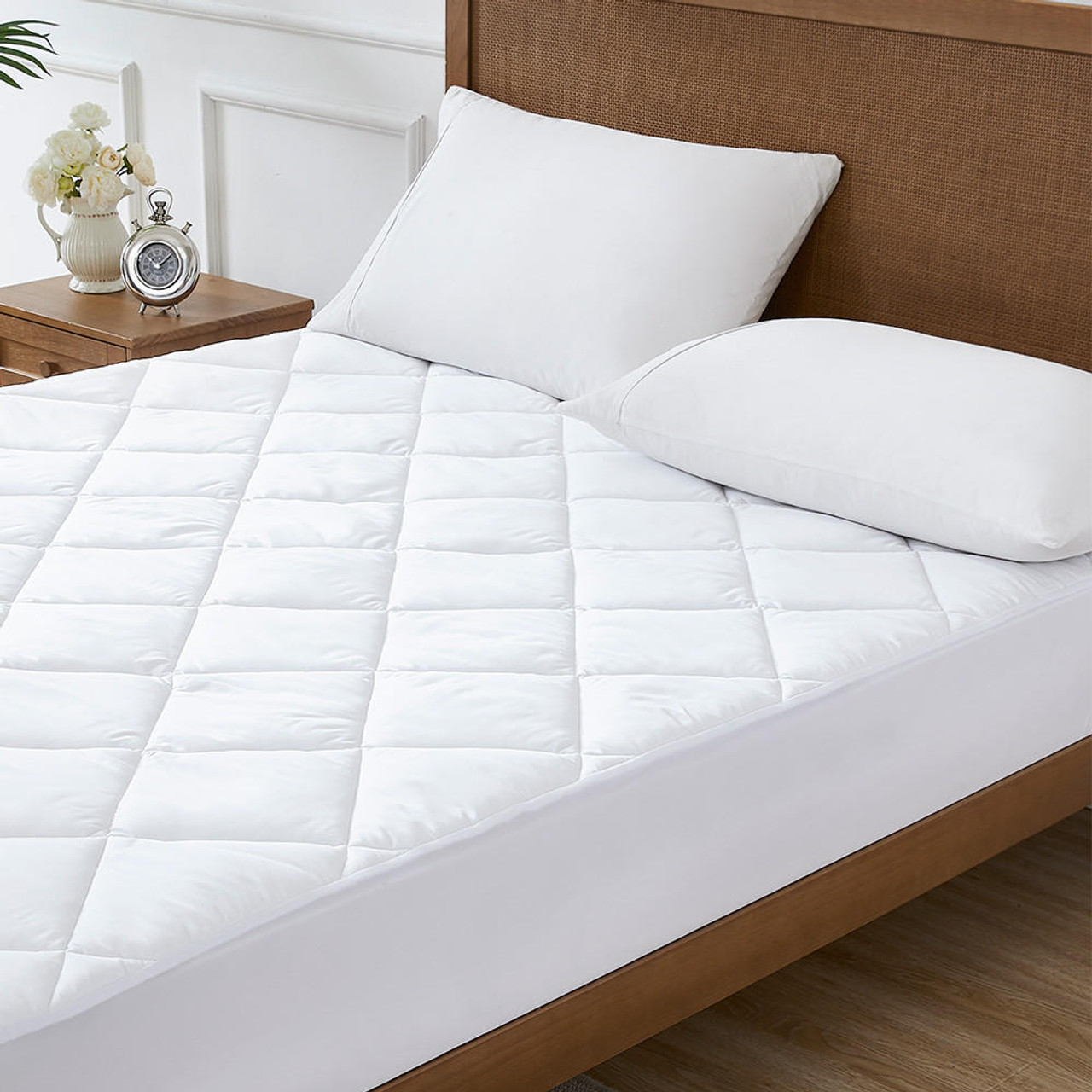 Quilted Waterproof Mattress Pad White Queen | L.L.Bean