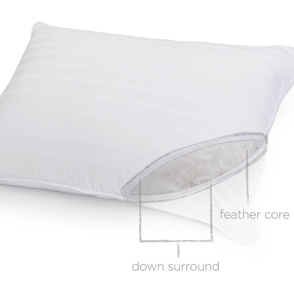 DOWNLITE Premium Double Down Halo Chamber Pillow (White Down), Medium