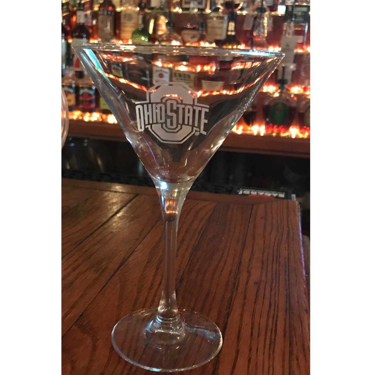 Ohio State Martini Glass. 10oz w/ Etched Logo - College Traditions