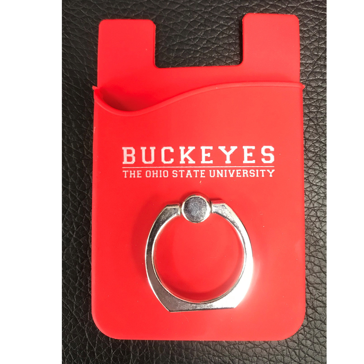 Ohio State Red Silicone Card Holder w/Ring Stand - College Traditions Ohio State Red Silicone Card Holder w/Ring Stand - College Traditions