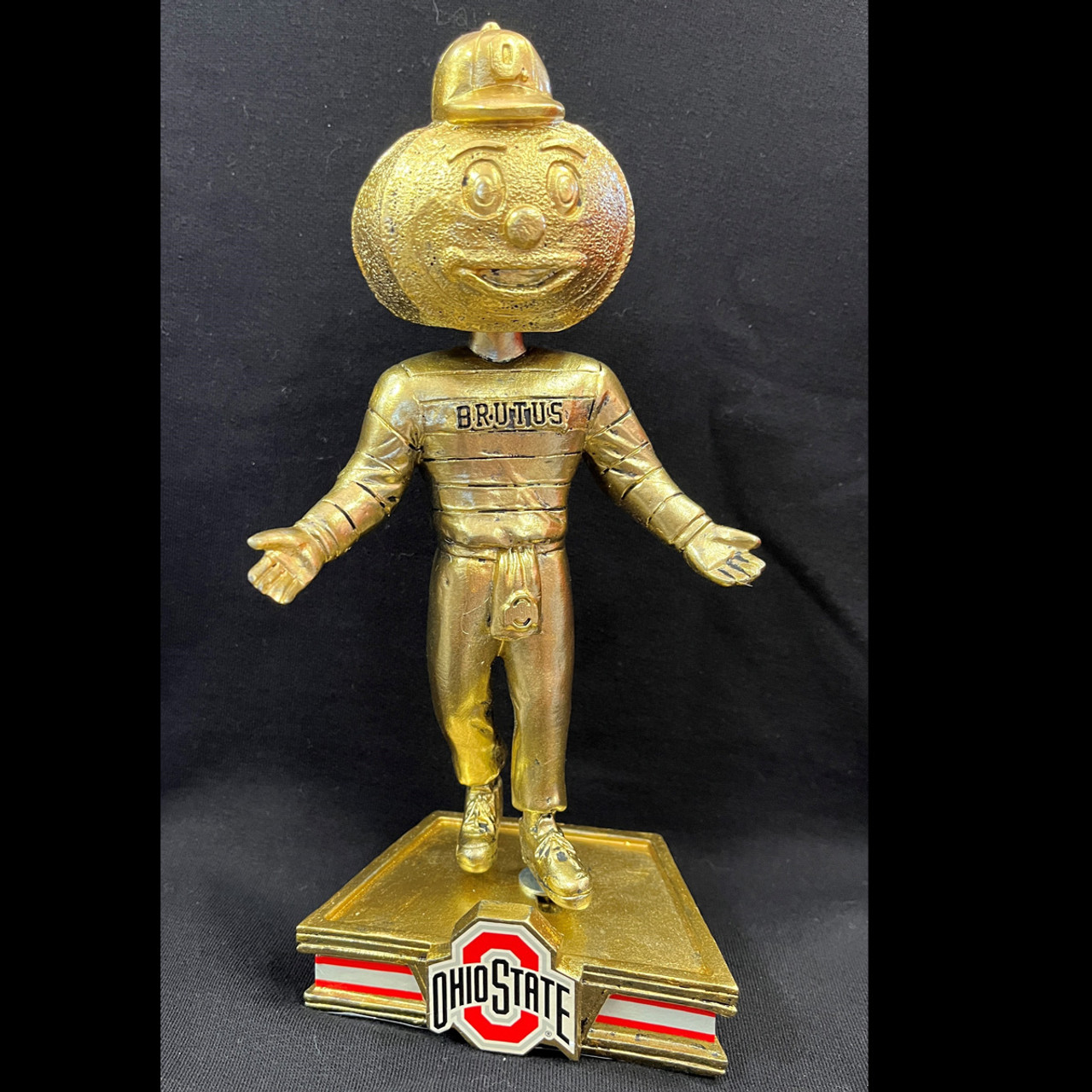 Ohio State Gold Painted Brutus Bobble Head. - College Traditions