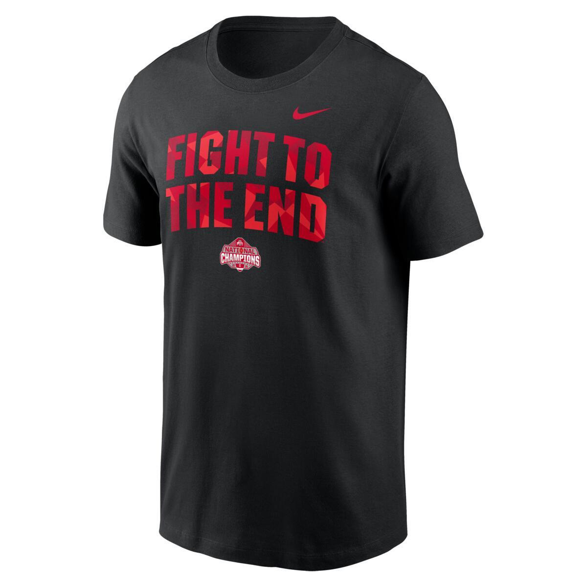 Ohio State Nike Black Fight to the End National Champion Tee