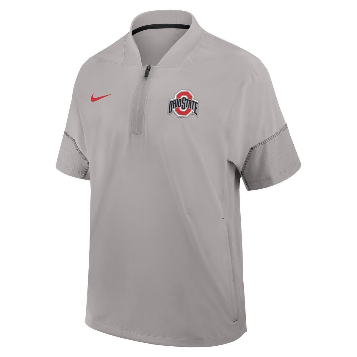 Ohio State Nike Gray Coaches Short Sleeve 1/4 Zip Jacket