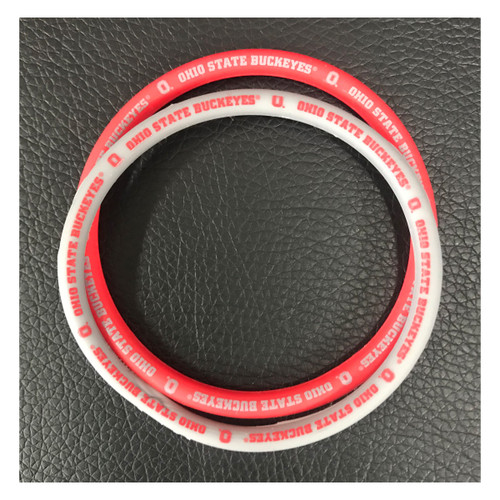 Ohio State 2 Pack Thin Silicone Bracelet