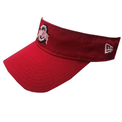 Red Ohio State Visor with Logo