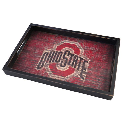 Distressed Ohio State Tray