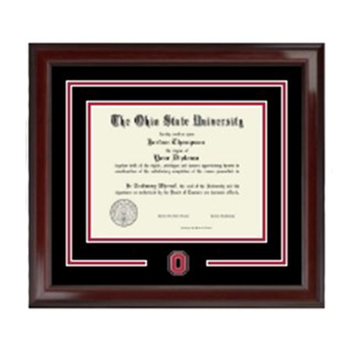 Ohio State Full Color Diploma Frame w/Block O