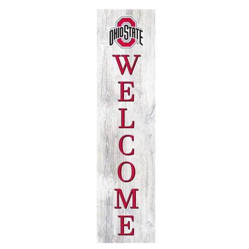Ohio State Wood Welcome Leaner. 48"x12"