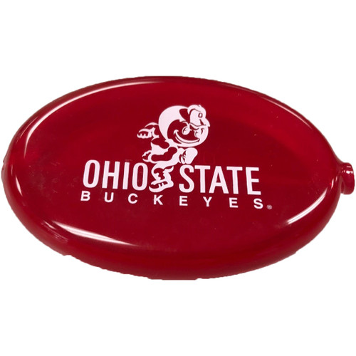 Red Oval Squeeze Vinyl Coin Holder