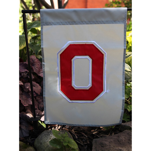 Gray Block O Garden Flag