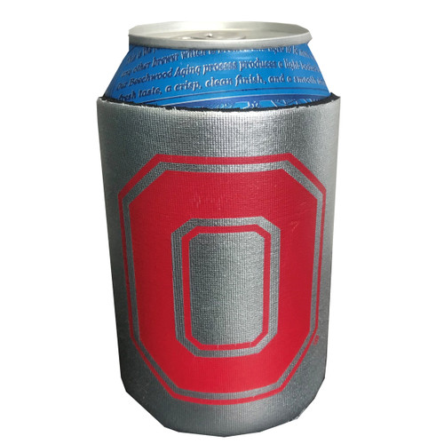 Ohio State Metallic Siliver Jazzy Can Cooler
