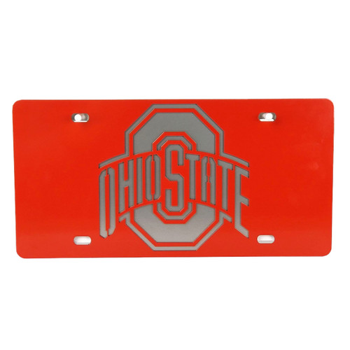 Ohio State Athletic Logo License Plate. Double Layered