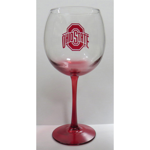 Red Stem Balloon Wine Glass