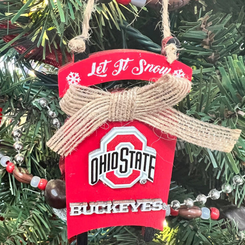 Ohio State Let it Snow Sled Ornament