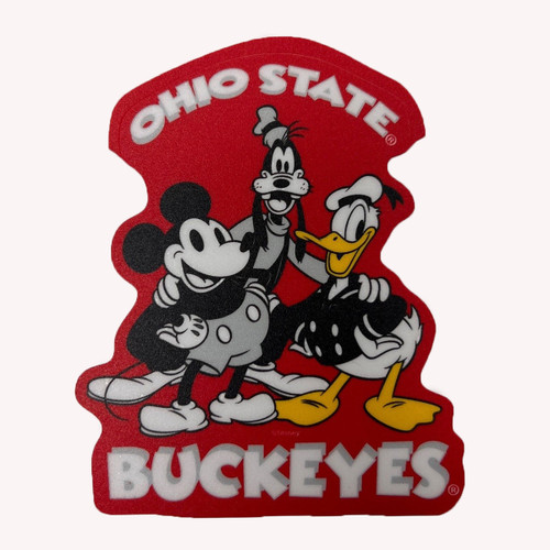 Ohio State Disney Trio Sticker. 3 1/4"x 3 1/4"